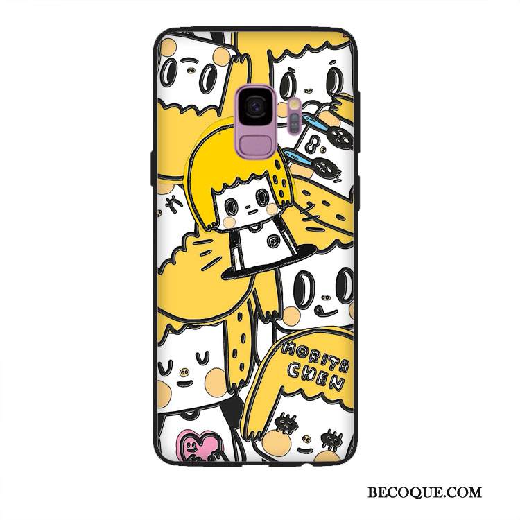 Kuori Samsung Galaxy A6 Sarjakuva Puhelimen Kuoret Keltainen, Kotelo Samsung Galaxy A6 Kohokuviointi Net Red