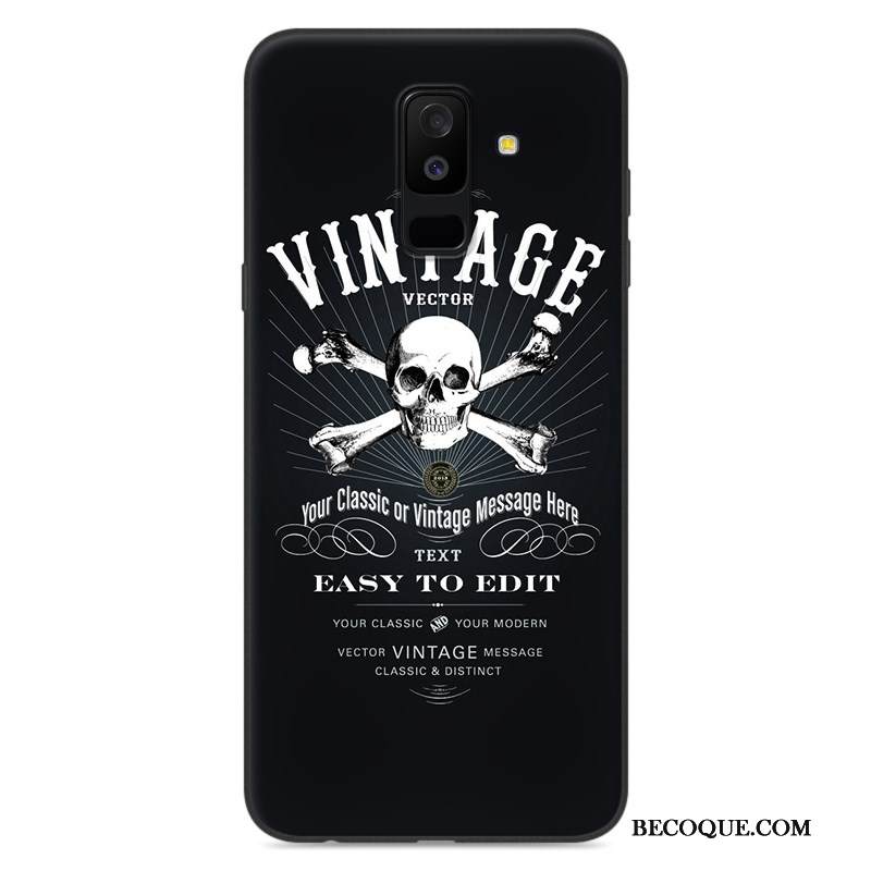 Kuori Samsung Galaxy A6+ Silikoni Murtumaton Sininen, Kotelo Samsung Galaxy A6+ Sarjakuva Trendi Puhelimen Kuoret