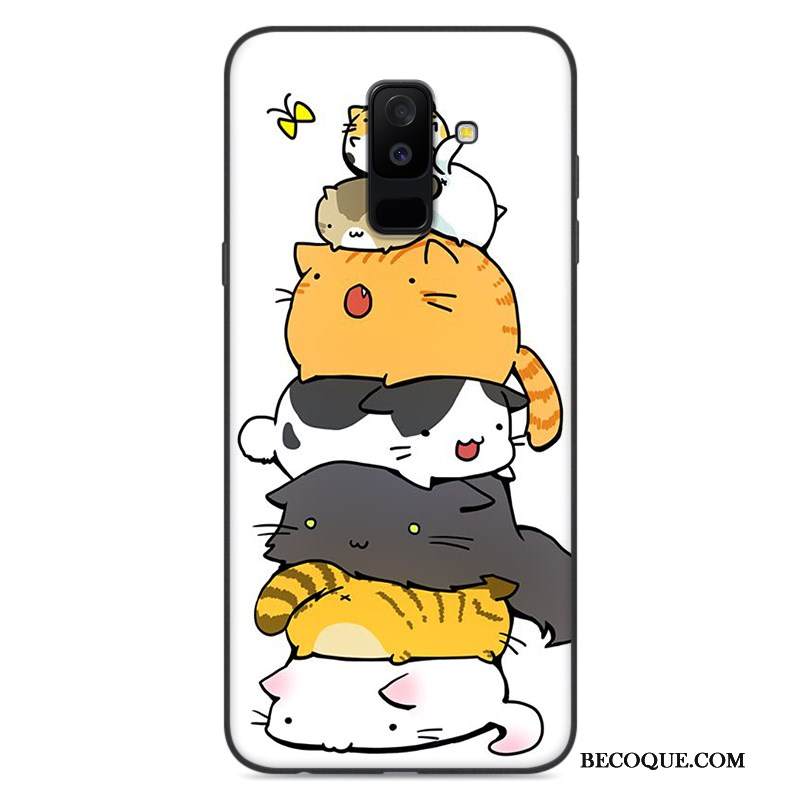 Kuori Samsung Galaxy A6+ Silikoni Murtumaton Sininen, Kotelo Samsung Galaxy A6+ Sarjakuva Trendi Puhelimen Kuoret