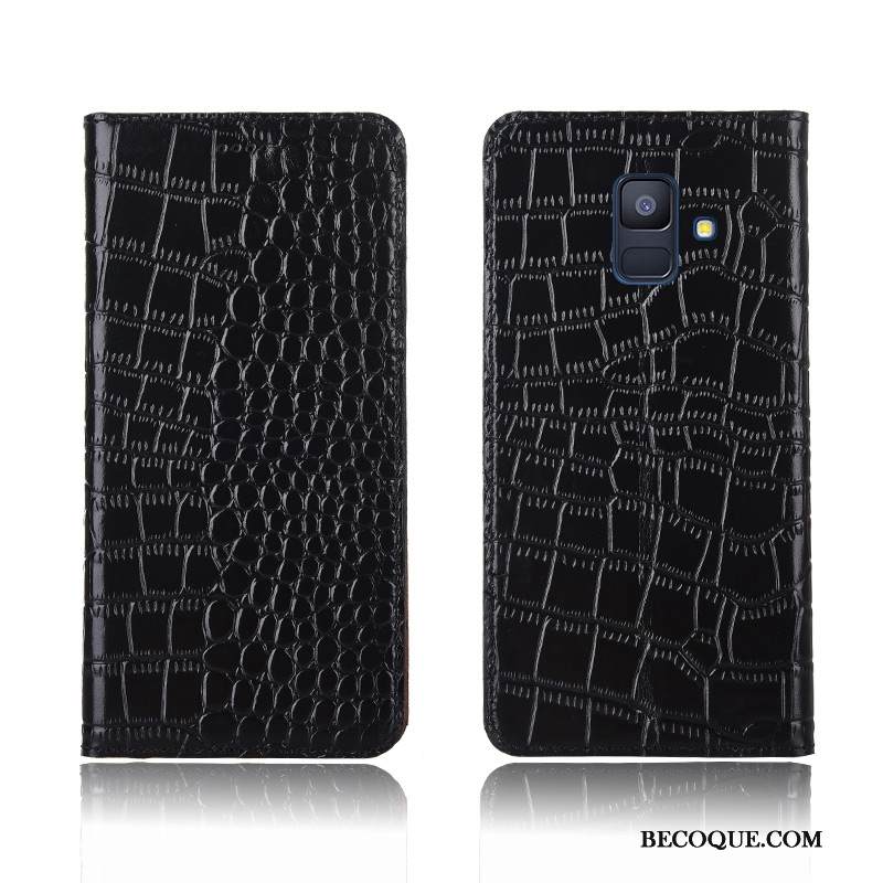 Kuori Samsung Galaxy A6+ Silikoni Puhelimen Kuoret Murtumaton, Kotelo Samsung Galaxy A6+ Nahka Krokotiili