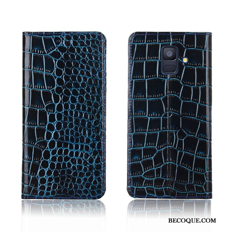 Kuori Samsung Galaxy A6+ Silikoni Puhelimen Kuoret Murtumaton, Kotelo Samsung Galaxy A6+ Nahka Krokotiili