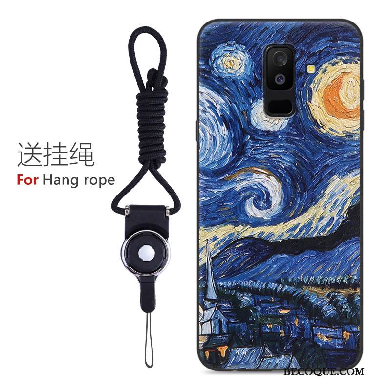 Kuori Samsung Galaxy A6+ Silikoni Puhelimen Kuoret Persoonallisuus, Kotelo Samsung Galaxy A6+ Kohokuviointi