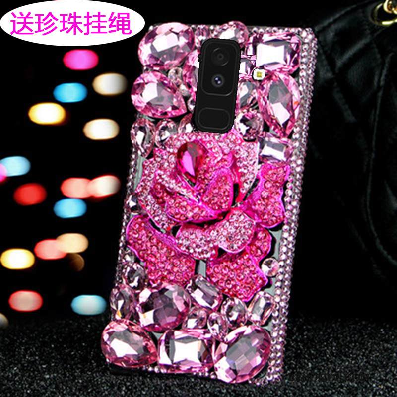 Kuori Samsung Galaxy A6+ Strassi Sininen Puhelimen Kuoret, Kotelo Samsung Galaxy A6+ Suojaus