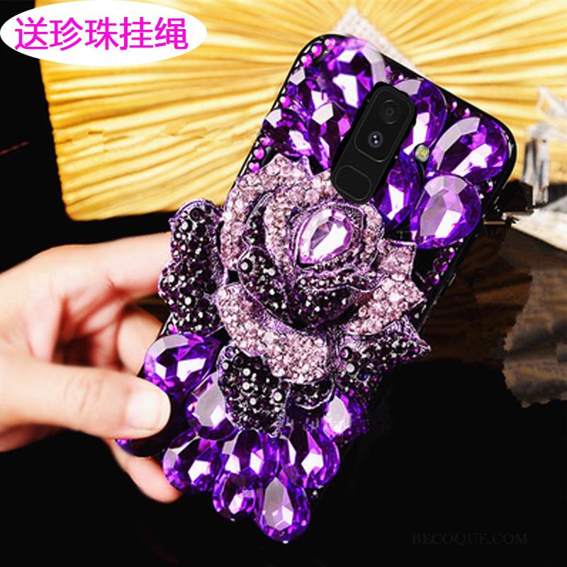 Kuori Samsung Galaxy A6+ Strassi Sininen Puhelimen Kuoret, Kotelo Samsung Galaxy A6+ Suojaus