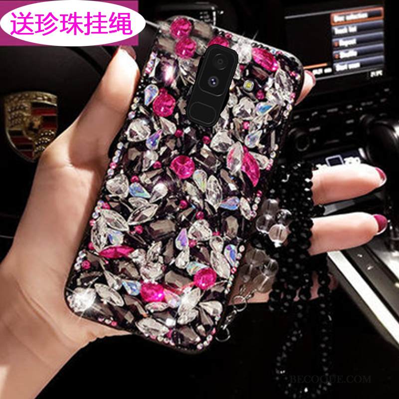 Kuori Samsung Galaxy A6+ Strassi Sininen Puhelimen Kuoret, Kotelo Samsung Galaxy A6+ Suojaus