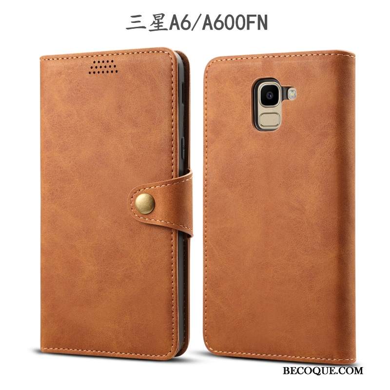 Kuori Samsung Galaxy A6 Suojaus Vihreä Puhelimen Kuoret, Kotelo Samsung Galaxy A6 Nahka Murtumaton