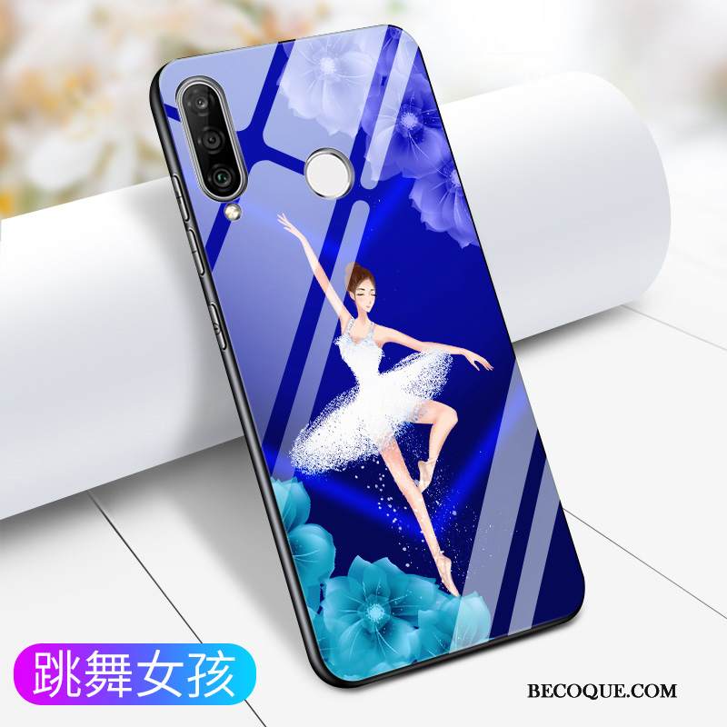 Kuori Samsung Galaxy A60 Laukut Lasi Murtumaton, Kotelo Samsung Galaxy A60 Suojaus Net Red Sininen