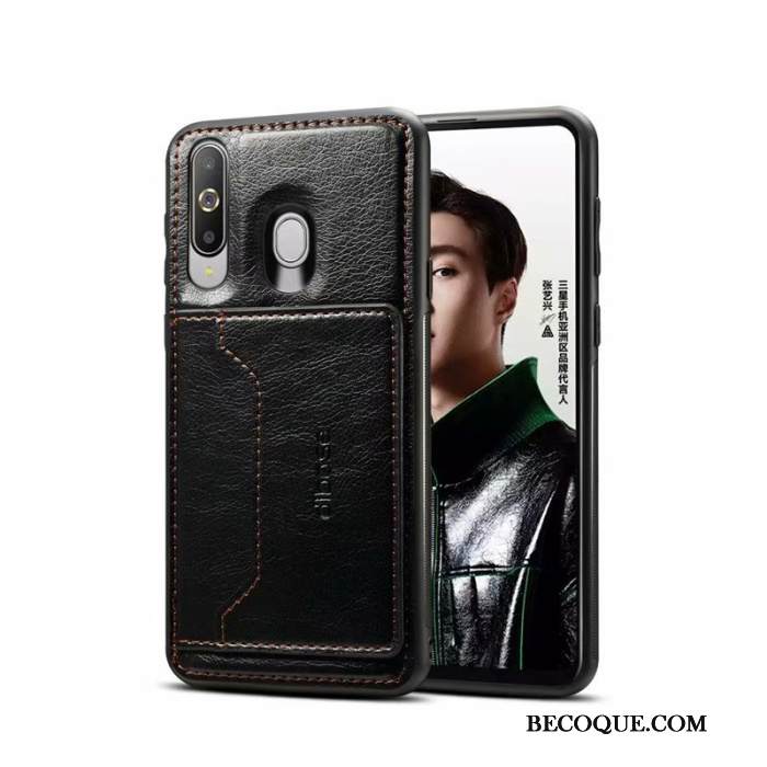 Kuori Samsung Galaxy A60 Laukut Punainen Pinnoitus, Kotelo Samsung Galaxy A60 Nahka Puhelimen Kuoret