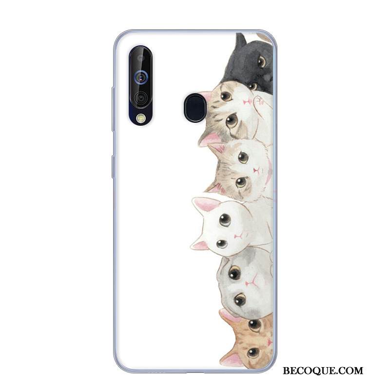 Kuori Samsung Galaxy A60 Silikoni Murtumaton Valkoinen, Kotelo Samsung Galaxy A60 Suojaus Jauhe Puhelimen Kuoret