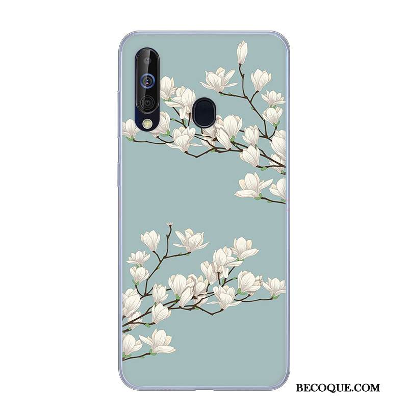 Kuori Samsung Galaxy A60 Silikoni Murtumaton Valkoinen, Kotelo Samsung Galaxy A60 Suojaus Jauhe Puhelimen Kuoret