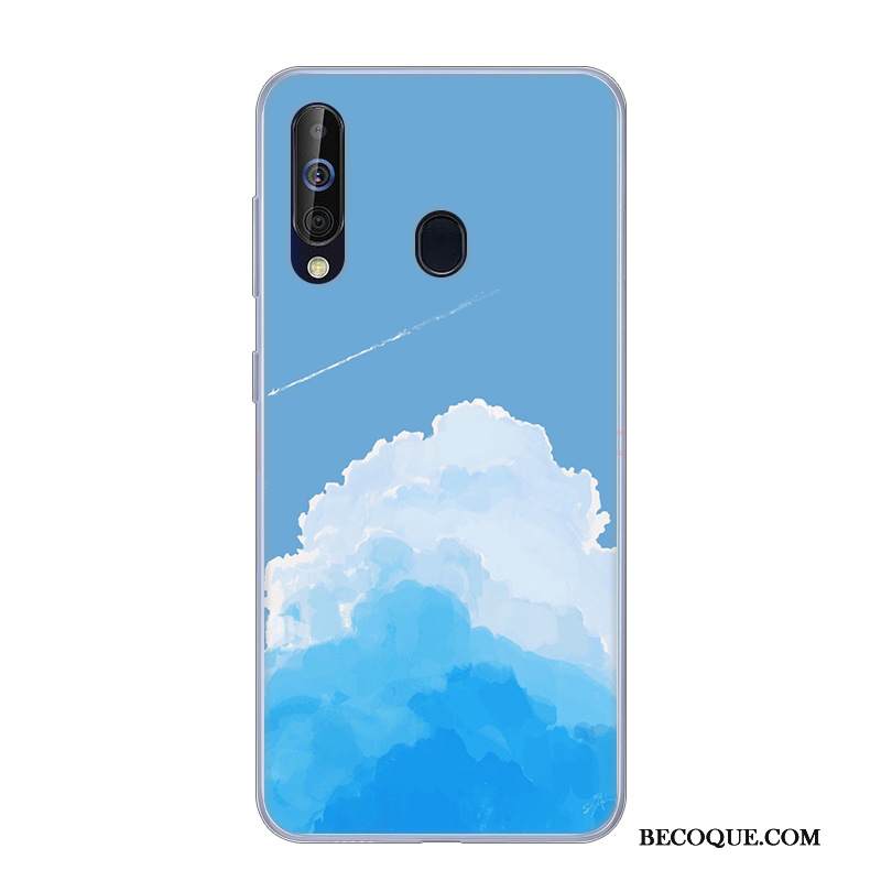 Kuori Samsung Galaxy A60 Silikoni Murtumaton Valkoinen, Kotelo Samsung Galaxy A60 Suojaus Jauhe Puhelimen Kuoret