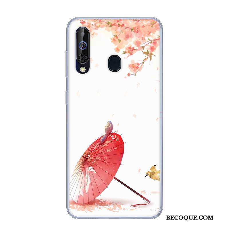 Kuori Samsung Galaxy A60 Silikoni Murtumaton Valkoinen, Kotelo Samsung Galaxy A60 Suojaus Jauhe Puhelimen Kuoret