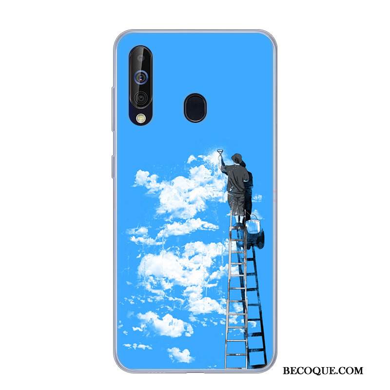 Kuori Samsung Galaxy A60 Silikoni Murtumaton Valkoinen, Kotelo Samsung Galaxy A60 Suojaus Jauhe Puhelimen Kuoret