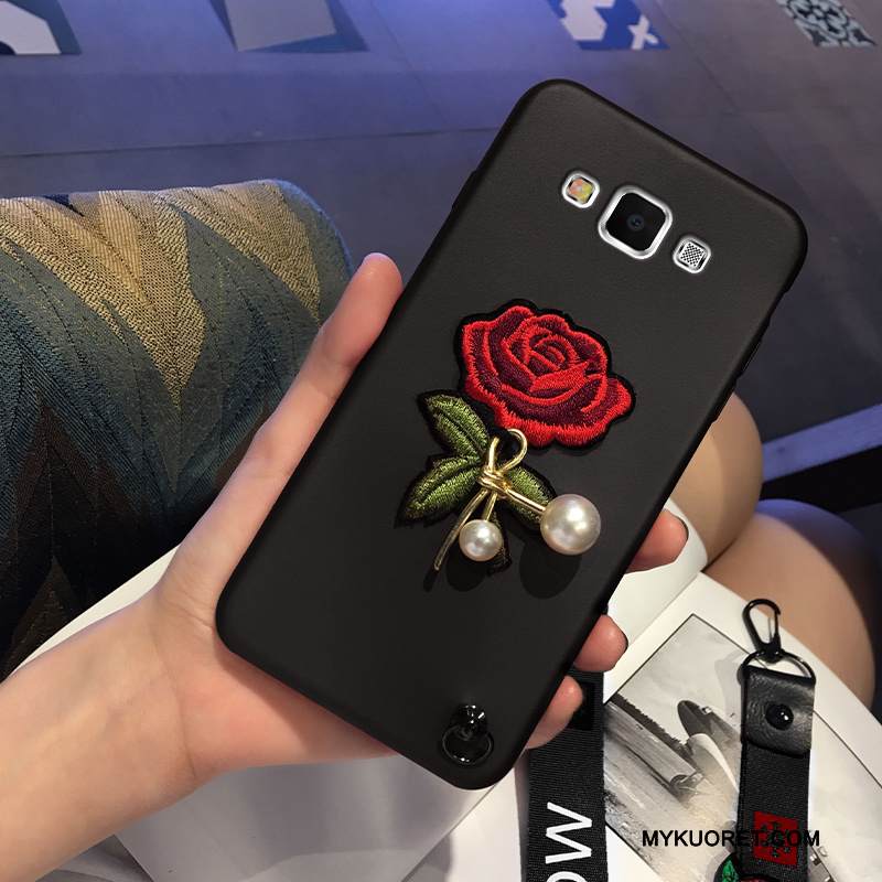 Kuori Samsung Galaxy A7 2015 Laukut Murtumaton Puhelimen Kuoret, Kotelo Samsung Galaxy A7 2015 Silikoni Ihana Musta