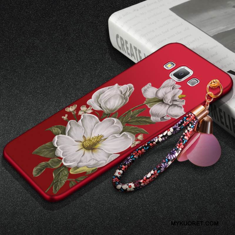 Kuori Samsung Galaxy A7 2015 Laukut Persoonallisuus Punainen, Kotelo Samsung Galaxy A7 2015 Silikoni Murtumaton Puhelimen Kuoret