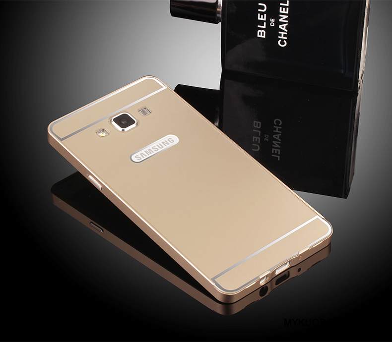 Kuori Samsung Galaxy A7 2015 Metalli Puhelimen Kuoret Kehys, Kotelo Samsung Galaxy A7 2015 Suojaus Vihreä
