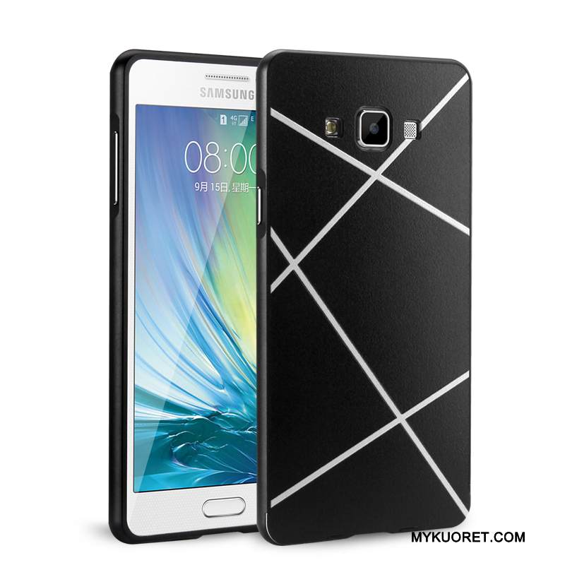 Kuori Samsung Galaxy A7 2015 Metalli Puhelimen Kuoret Kehys, Kotelo Samsung Galaxy A7 2015 Suojaus Vihreä