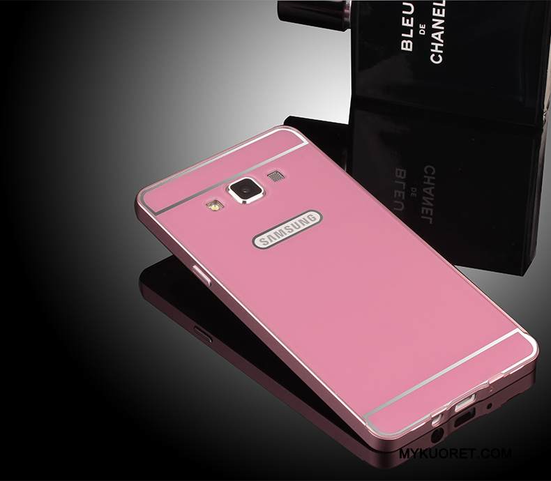 Kuori Samsung Galaxy A7 2015 Metalli Puhelimen Kuoret Kehys, Kotelo Samsung Galaxy A7 2015 Suojaus Vihreä