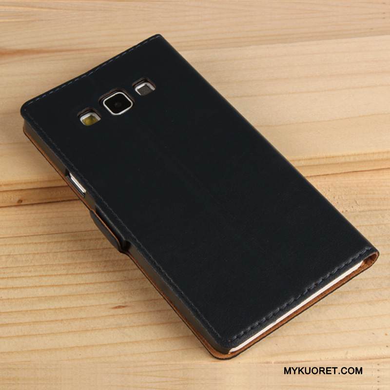 Kuori Samsung Galaxy A7 2015 Nahka Puhelimen Kuoret Keltainen, Kotelo Samsung Galaxy A7 2015 Kuoret