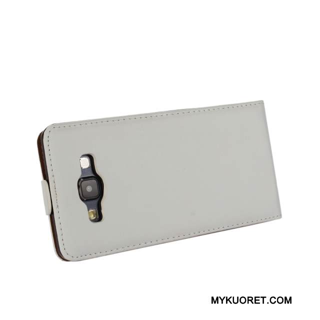 Kuori Samsung Galaxy A7 2015 Nahka Puhelimen Kuoret Ohut, Kotelo Samsung Galaxy A7 2015 Suojaus Musta