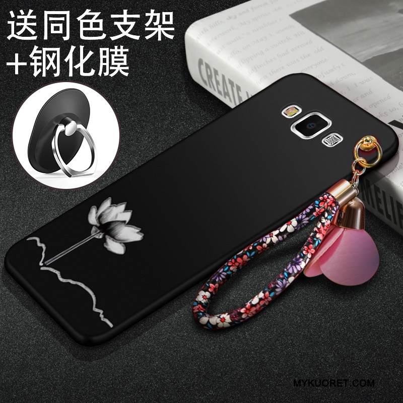 Kuori Samsung Galaxy A7 2015 Pehmeä Neste Musta Puhelimen Kuoret, Kotelo Samsung Galaxy A7 2015 Suojaus Trendi