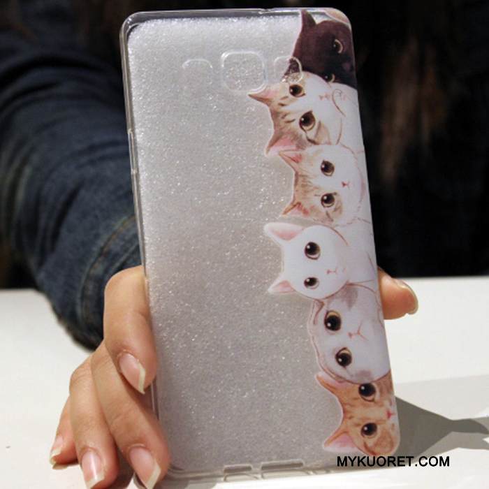 Kuori Samsung Galaxy A7 2015 Sarjakuva Ihana Yksinkertainen, Kotelo Samsung Galaxy A7 2015 Silikoni Puhelimen Kuoret Punainen