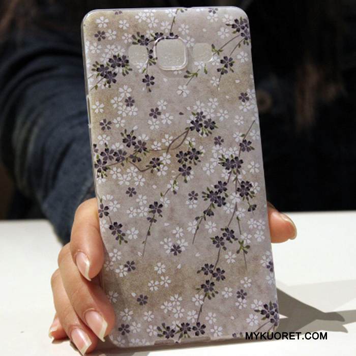 Kuori Samsung Galaxy A7 2015 Sarjakuva Ihana Yksinkertainen, Kotelo Samsung Galaxy A7 2015 Silikoni Puhelimen Kuoret Punainen