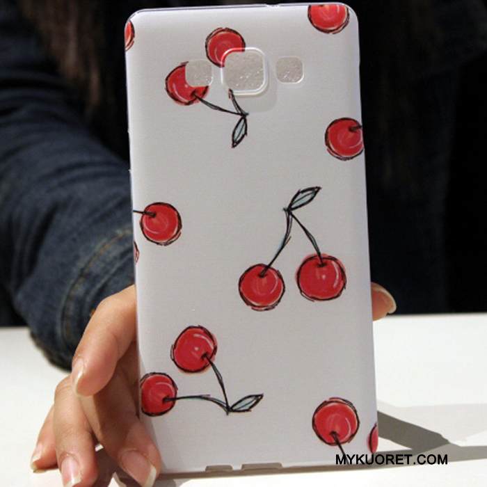 Kuori Samsung Galaxy A7 2015 Sarjakuva Ihana Yksinkertainen, Kotelo Samsung Galaxy A7 2015 Silikoni Puhelimen Kuoret Punainen