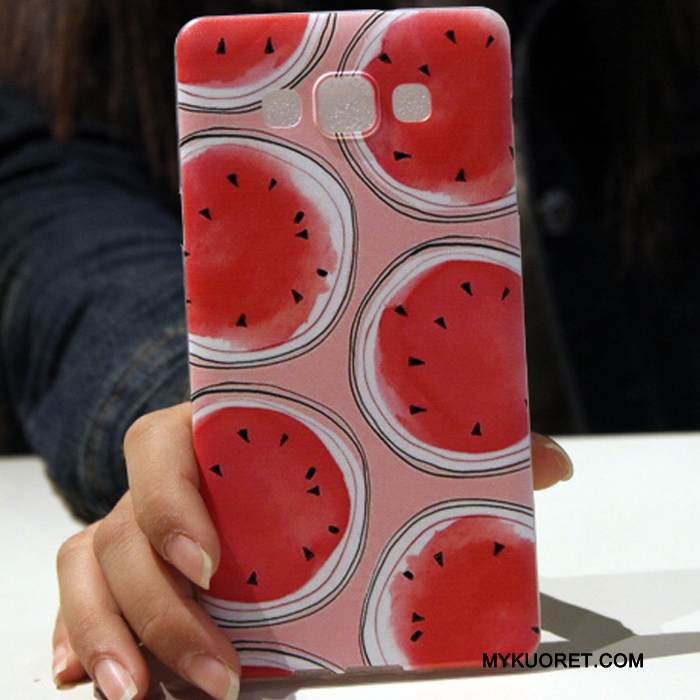 Kuori Samsung Galaxy A7 2015 Sarjakuva Ihana Yksinkertainen, Kotelo Samsung Galaxy A7 2015 Silikoni Puhelimen Kuoret Punainen