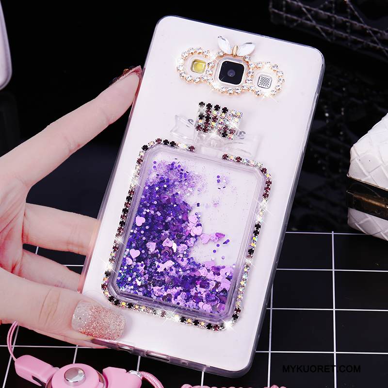 Kuori Samsung Galaxy A7 2015 Silikoni Puhelimen Kuoret Juoksuhiekka, Kotelo Samsung Galaxy A7 2015 Pehmeä Neste Violetti Persoonallisuus