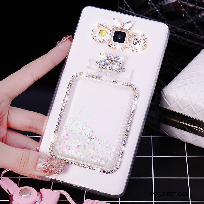 Kuori Samsung Galaxy A7 2015 Silikoni Puhelimen Kuoret Juoksuhiekka, Kotelo Samsung Galaxy A7 2015 Pehmeä Neste Violetti Persoonallisuus