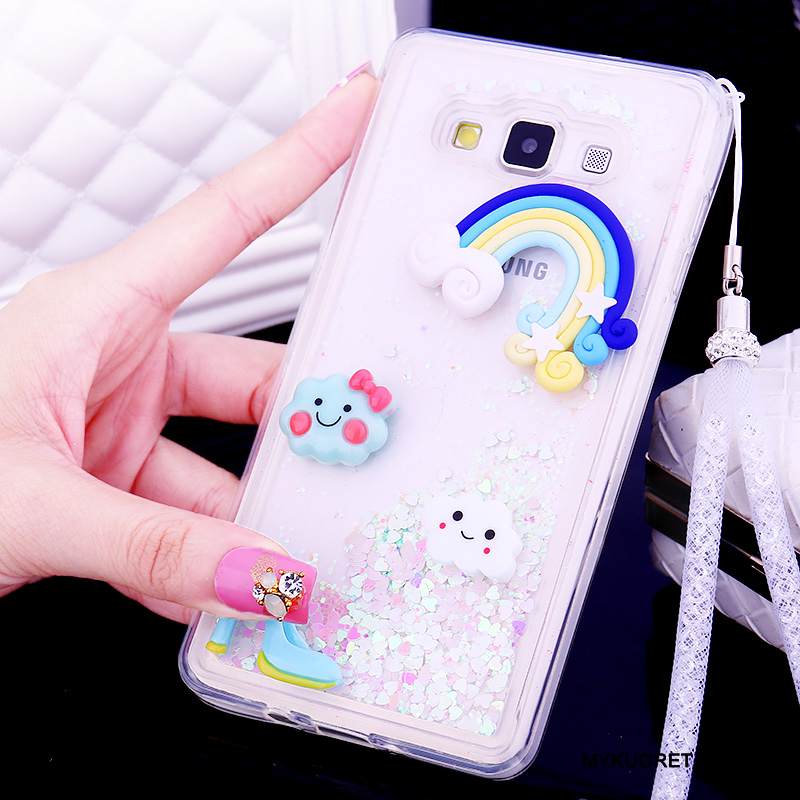 Kuori Samsung Galaxy A7 2015 Silikoni Trendi Murtumaton, Kotelo Samsung Galaxy A7 2015 Suojaus Juoksuhiekka Ripustettavat Koristeet