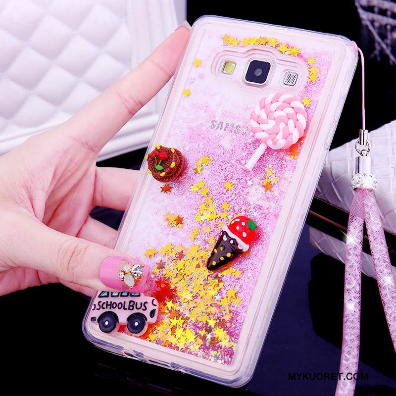 Kuori Samsung Galaxy A7 2015 Silikoni Trendi Murtumaton, Kotelo Samsung Galaxy A7 2015 Suojaus Juoksuhiekka Ripustettavat Koristeet