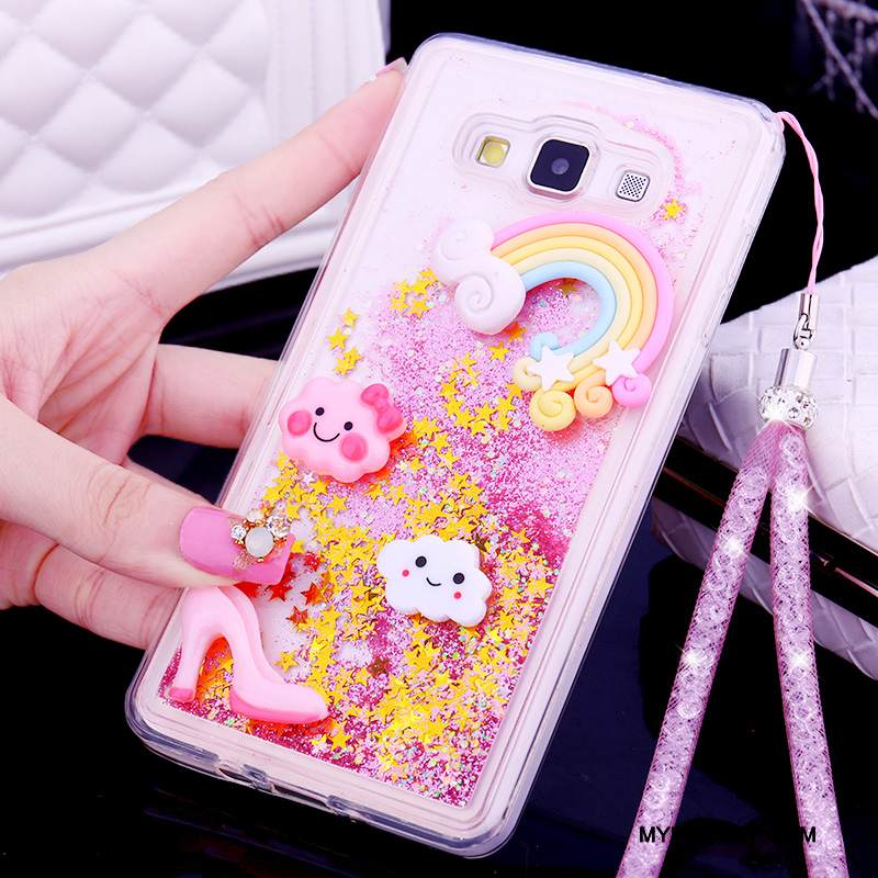 Kuori Samsung Galaxy A7 2015 Silikoni Trendi Murtumaton, Kotelo Samsung Galaxy A7 2015 Suojaus Juoksuhiekka Ripustettavat Koristeet