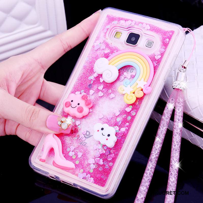 Kuori Samsung Galaxy A7 2015 Silikoni Trendi Murtumaton, Kotelo Samsung Galaxy A7 2015 Suojaus Juoksuhiekka Ripustettavat Koristeet