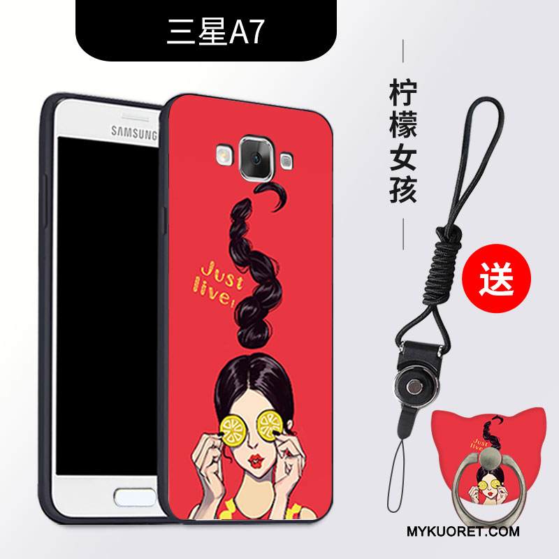 Kuori Samsung Galaxy A7 2015 Suojaus Musta Murtumaton, Kotelo Samsung Galaxy A7 2015 Pehmeä Neste Puhelimen Kuoret