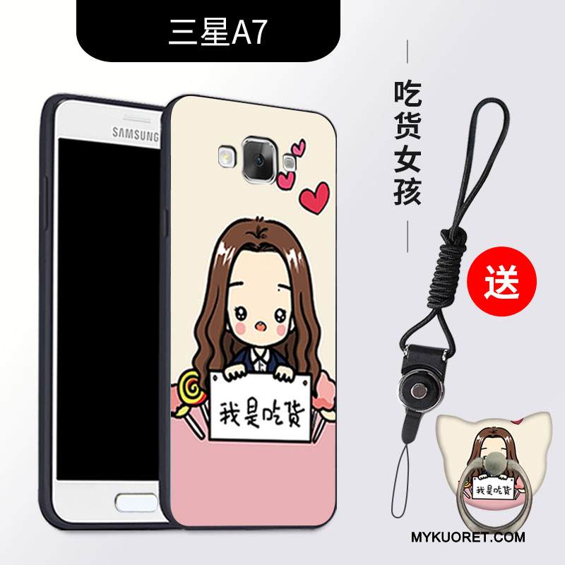 Kuori Samsung Galaxy A7 2015 Suojaus Musta Murtumaton, Kotelo Samsung Galaxy A7 2015 Pehmeä Neste Puhelimen Kuoret