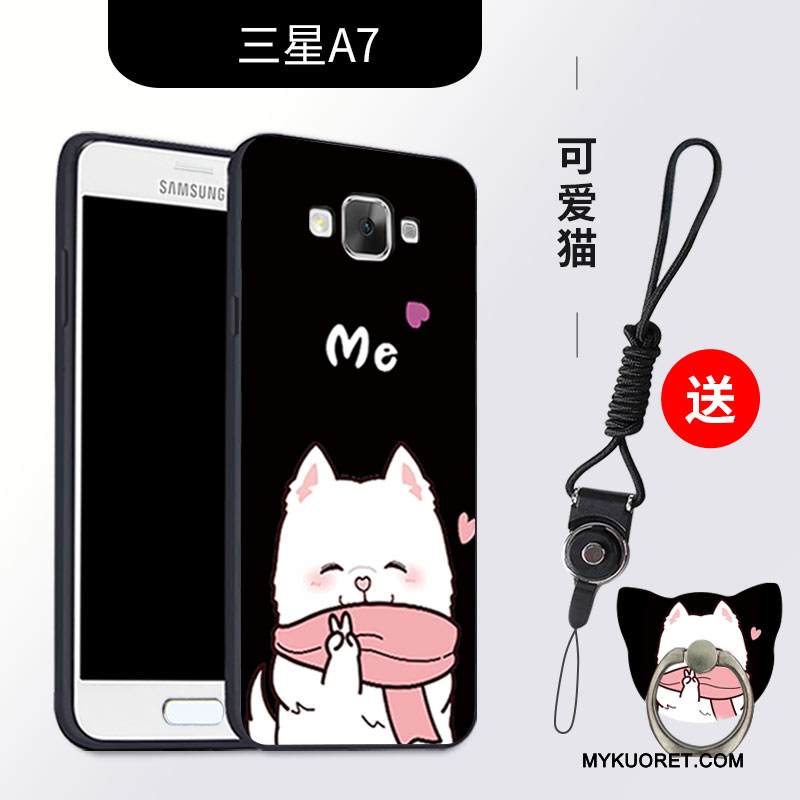 Kuori Samsung Galaxy A7 2015 Suojaus Musta Murtumaton, Kotelo Samsung Galaxy A7 2015 Pehmeä Neste Puhelimen Kuoret
