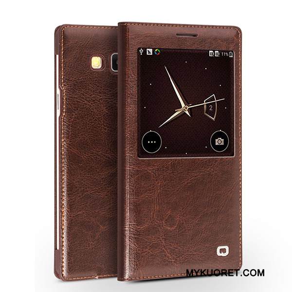 Kuori Samsung Galaxy A7 2015 Suojaus Puhelimen Kuoret Punainen, Kotelo Samsung Galaxy A7 2015 Nahka Liiketoiminta Ohut