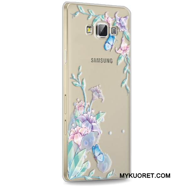 Kuori Samsung Galaxy A7 2015 Suojaus Punainen Puhelimen Kuoret, Kotelo Samsung Galaxy A7 2015 Pehmeä Neste Läpinäkyvä Murtumaton