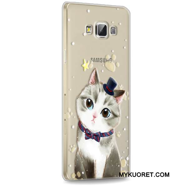 Kuori Samsung Galaxy A7 2015 Suojaus Punainen Puhelimen Kuoret, Kotelo Samsung Galaxy A7 2015 Pehmeä Neste Läpinäkyvä Murtumaton