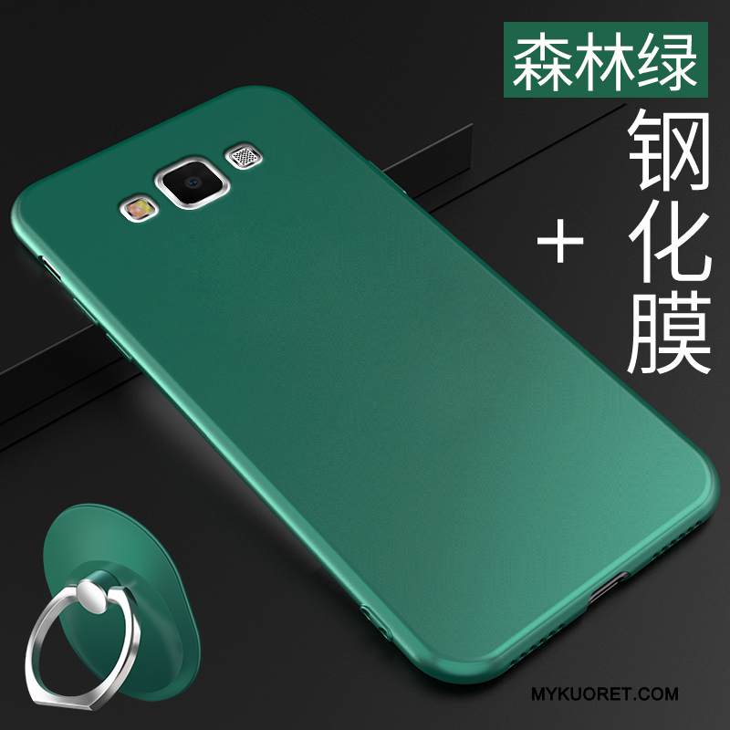 Kuori Samsung Galaxy A7 2015 Tuki Yksinkertainen Puhelimen Kuoret, Kotelo Samsung Galaxy A7 2015 Silikoni Vihreä Trendi