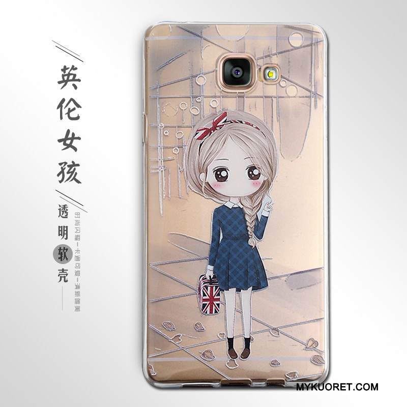 Kuori Samsung Galaxy A7 2016 Kohokuviointi Puhelimen Kuoret, Kotelo Samsung Galaxy A7 2016 Pehmeä Neste