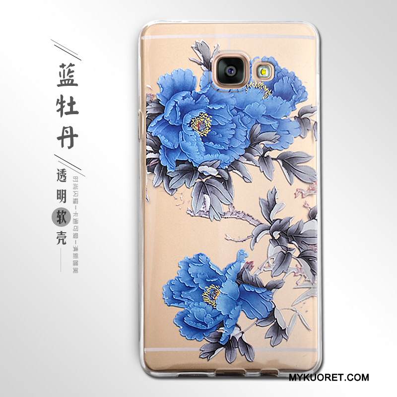 Kuori Samsung Galaxy A7 2016 Kohokuviointi Puhelimen Kuoret, Kotelo Samsung Galaxy A7 2016 Pehmeä Neste