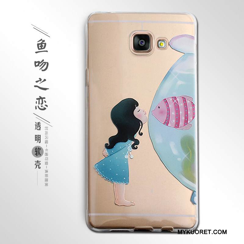 Kuori Samsung Galaxy A7 2016 Kohokuviointi Puhelimen Kuoret, Kotelo Samsung Galaxy A7 2016 Pehmeä Neste