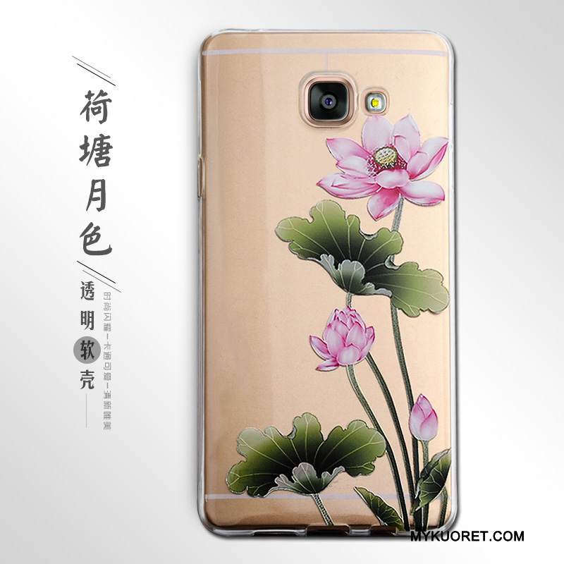 Kuori Samsung Galaxy A7 2016 Kohokuviointi Puhelimen Kuoret, Kotelo Samsung Galaxy A7 2016 Pehmeä Neste