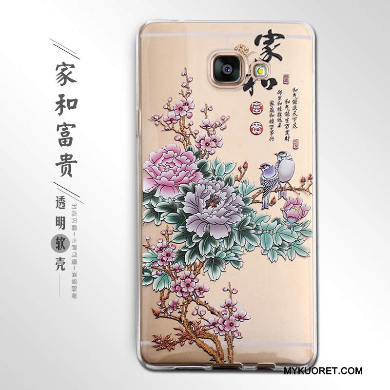 Kuori Samsung Galaxy A7 2016 Kohokuviointi Puhelimen Kuoret, Kotelo Samsung Galaxy A7 2016 Pehmeä Neste