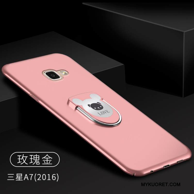 Kuori Samsung Galaxy A7 2016 Laukut Pesty Suede Kova, Kotelo Samsung Galaxy A7 2016 Suojaus Murtumaton Punainen