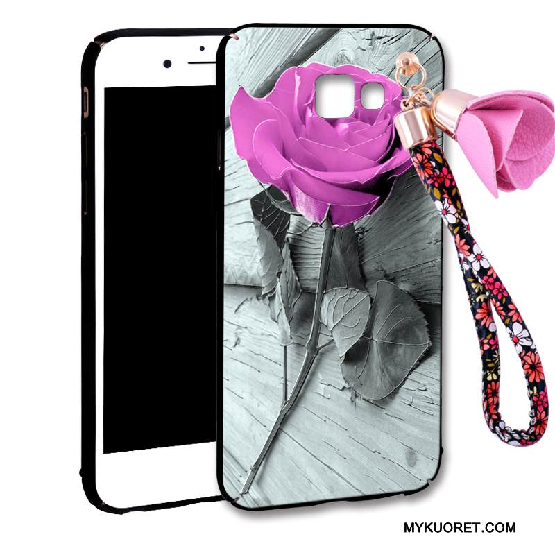 Kuori Samsung Galaxy A7 2016 Laukut Puhelimen Kuoret Kova, Kotelo Samsung Galaxy A7 2016 Suojaus Pesty Suede Punainen