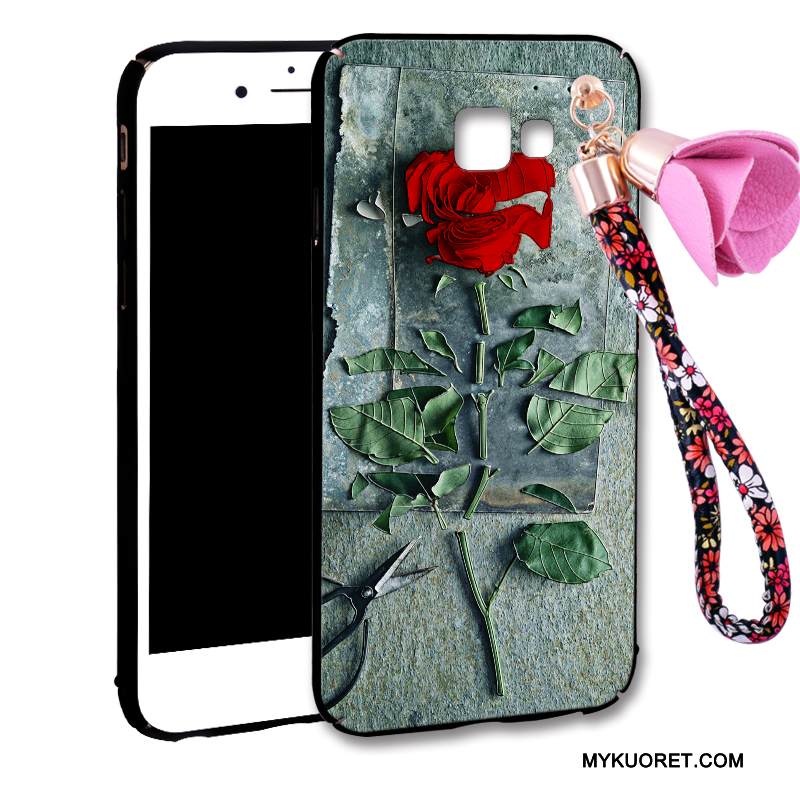 Kuori Samsung Galaxy A7 2016 Laukut Puhelimen Kuoret Kova, Kotelo Samsung Galaxy A7 2016 Suojaus Pesty Suede Punainen